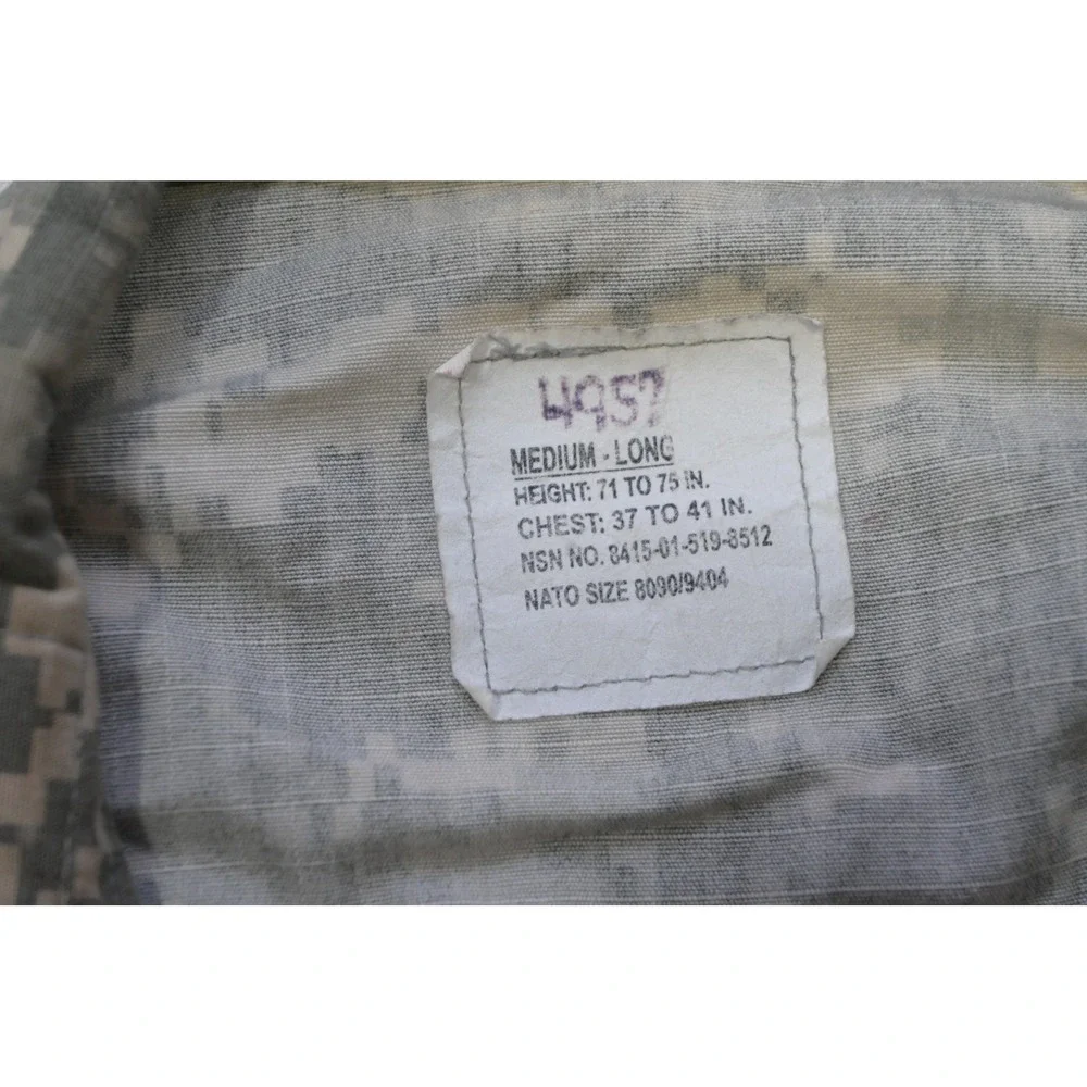 US Military ACU Field‎ Jacket Mens Medium Long Camo Digital UCP Tactical Good